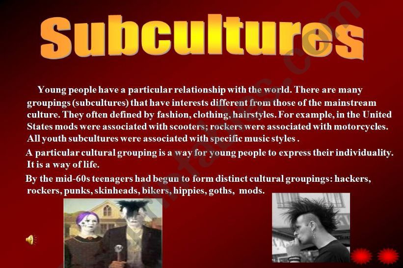 Subcultures powerpoint