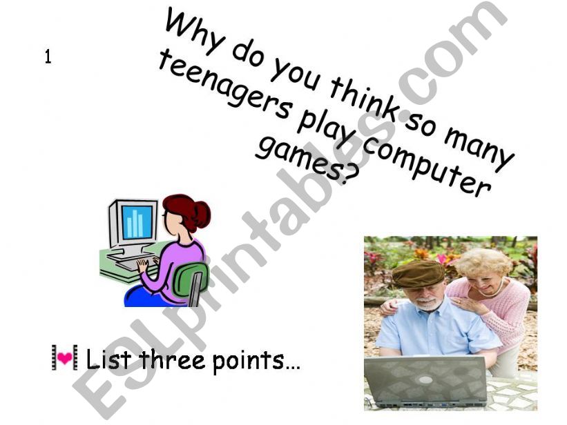 writing about the negative effects of computer games.