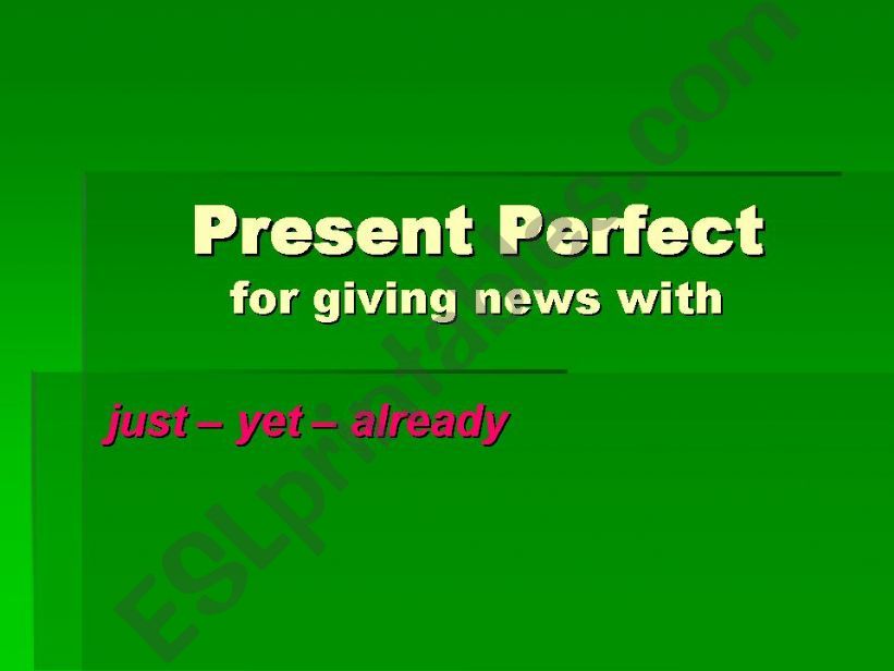 PRESENT PERFECT powerpoint