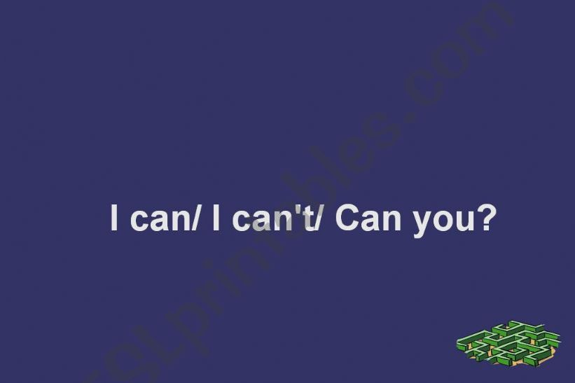 I can/ I cant/ Can you. Expressing Ability
