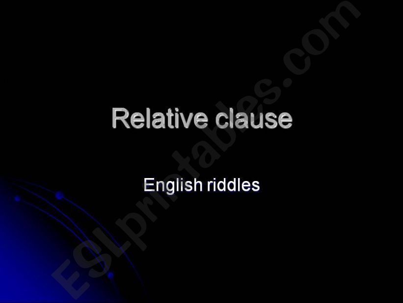 relative clauses - guessing game