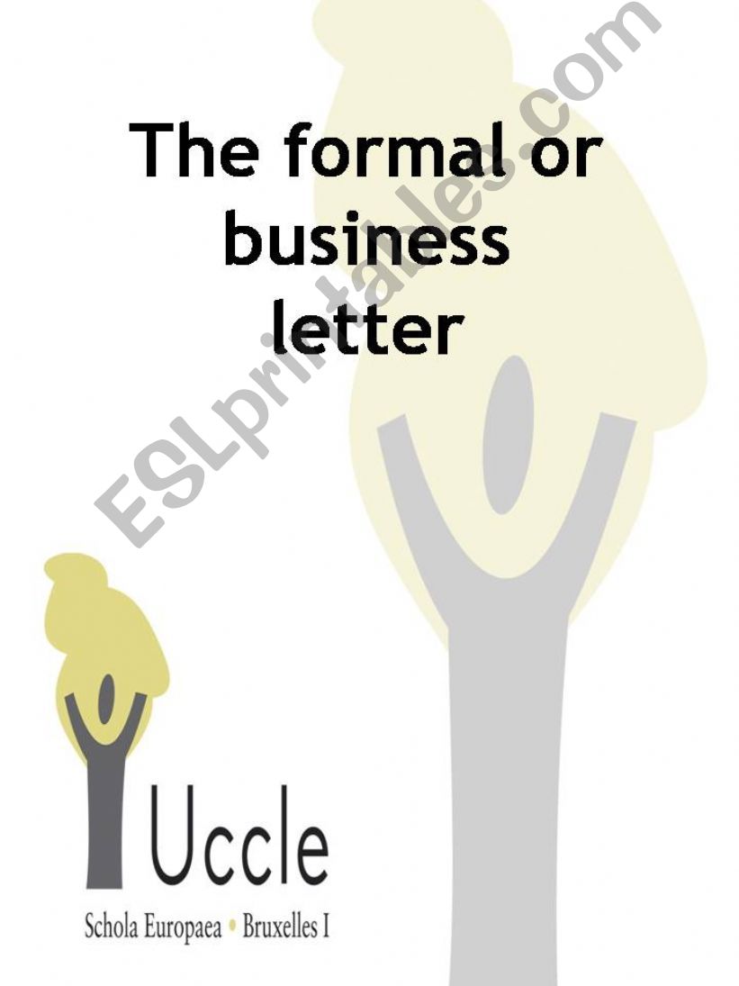 The Formal or Business Letter powerpoint
