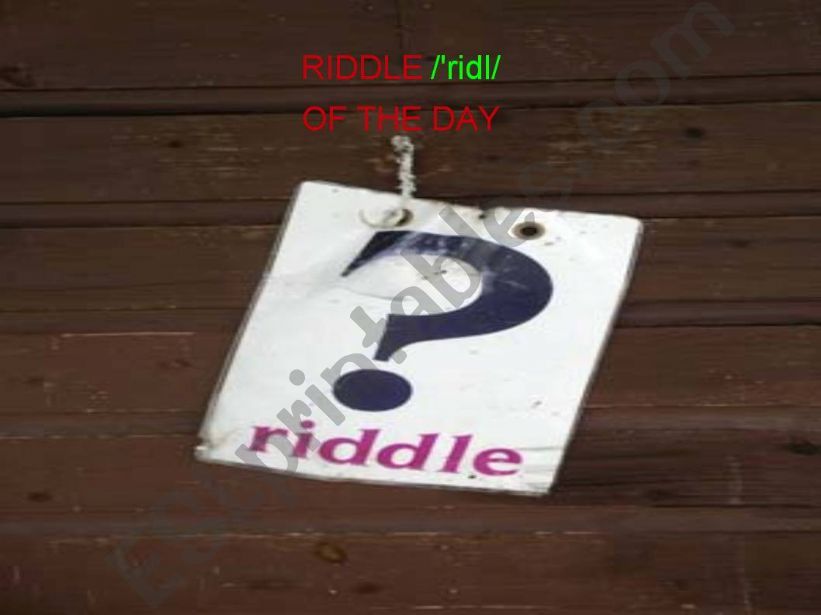 Riddle powerpoint