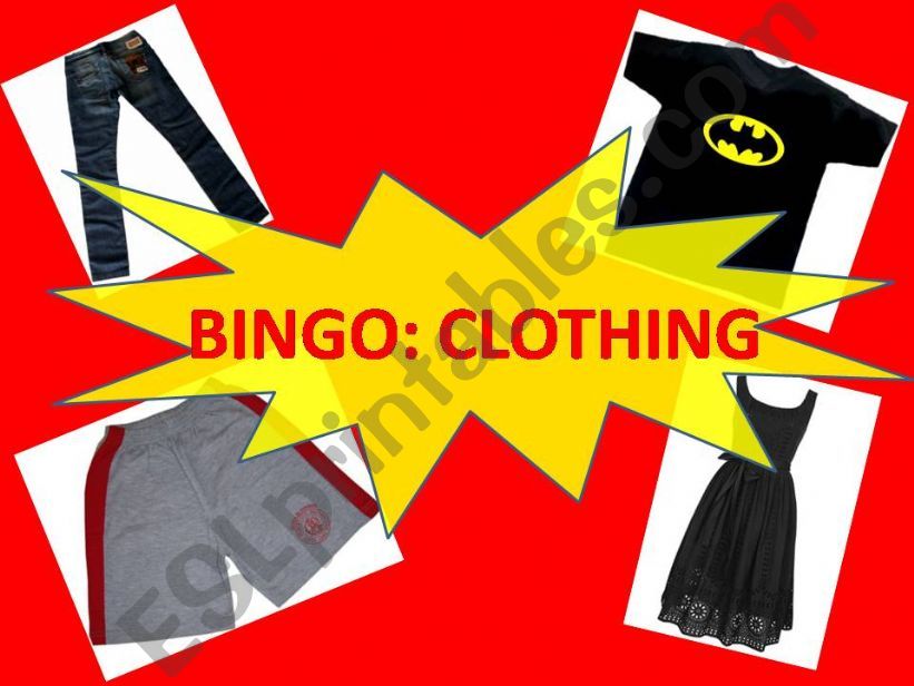 Bingo about Clothes powerpoint