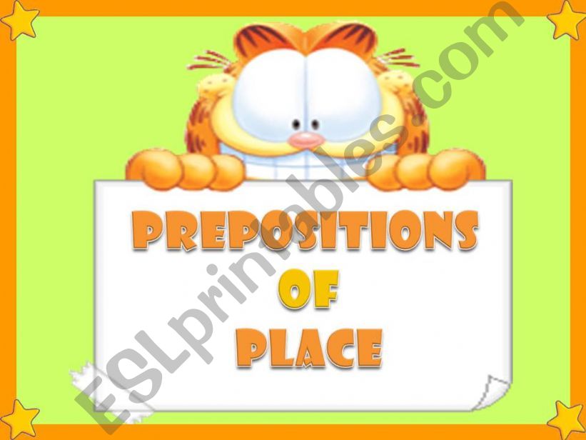 Prepositions of place with garfield