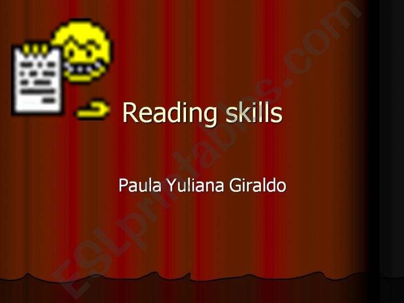 Reading skills  powerpoint