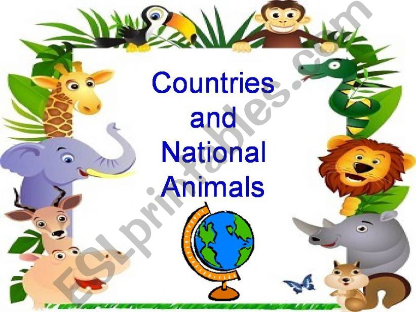ESL - English PowerPoints: Countries and National Animals