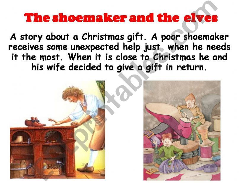 The shoemaker and the elves powerpoint