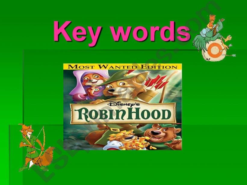 ROBIN HOOD READING KEY WORDS powerpoint