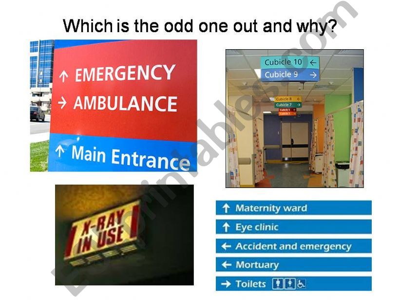Hospital Signage Odd One Out powerpoint