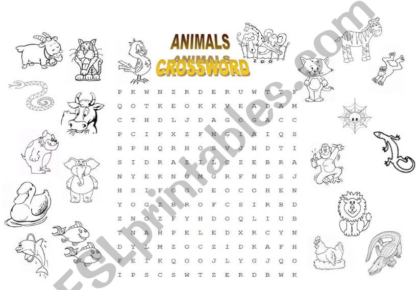 CROSSWORD (ANIMALS) powerpoint