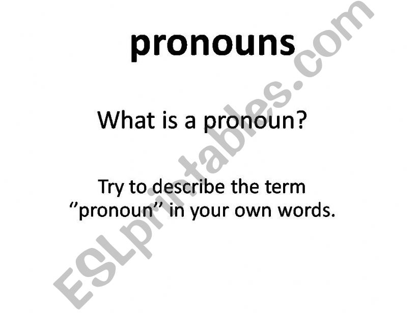 Pronouns powerpoint