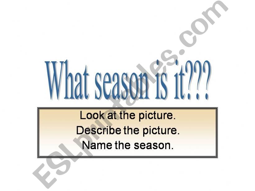 What season is it? ( FULLY  ANIMATED)