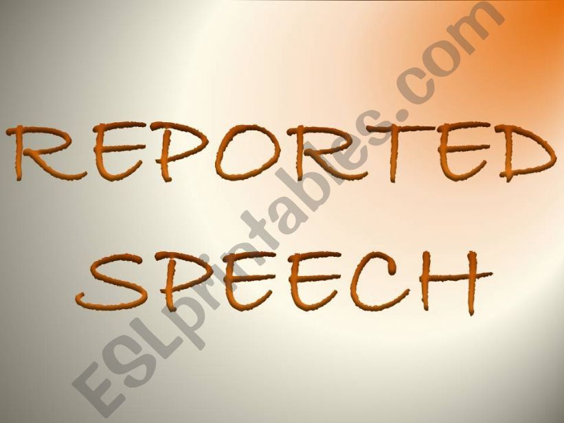 Reported Speech powerpoint