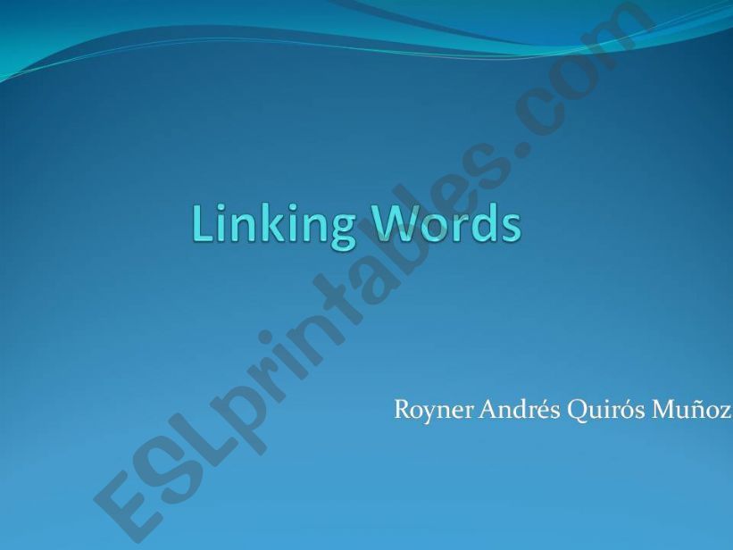 Linking words powerpoint