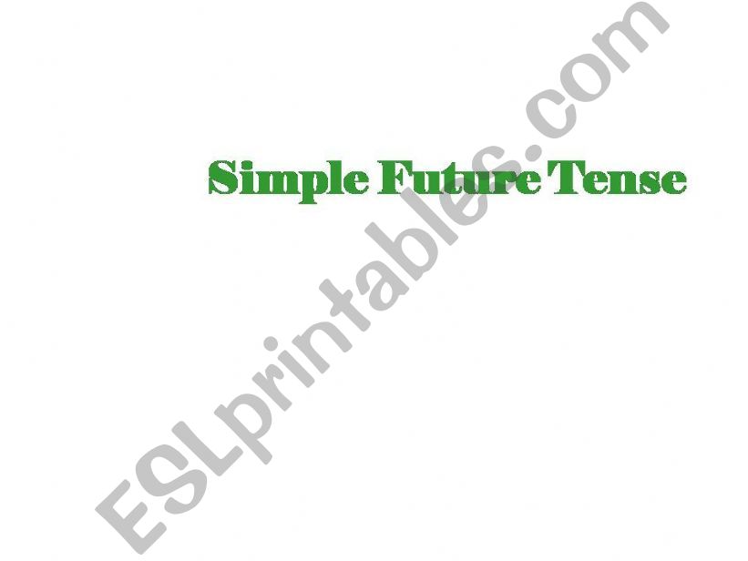 Simple future tense powerpoint