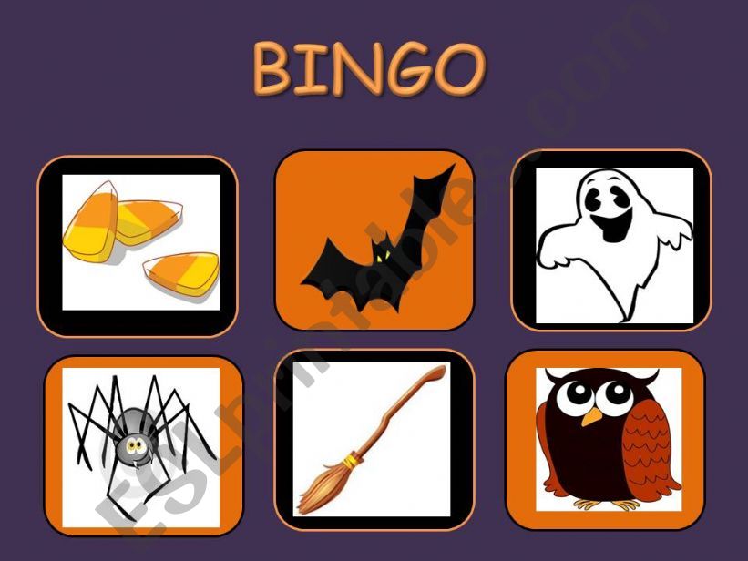 Halloween Bingo Part 1/2 powerpoint