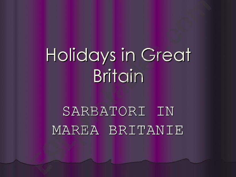 Holidays in Great Britain powerpoint