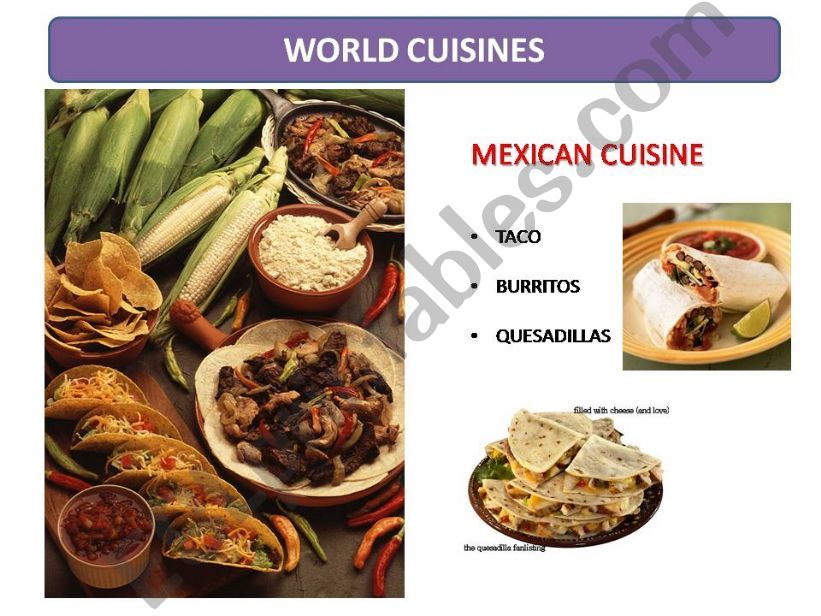 World Cuisines powerpoint