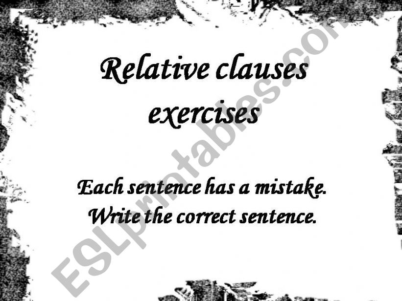 Relative clauses exercises powerpoint