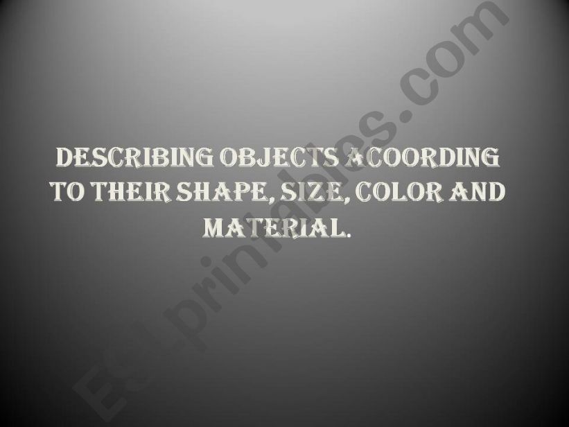 Describing objects powerpoint