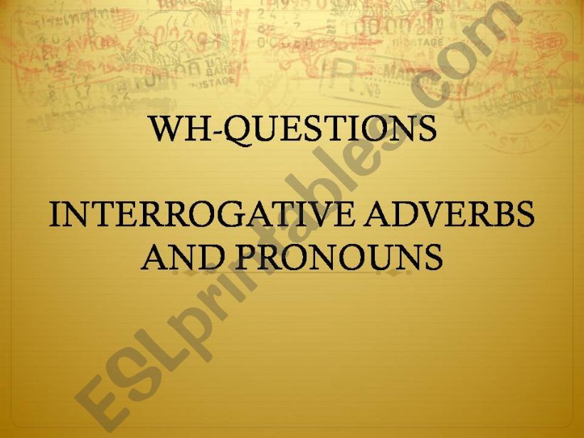 Wh - Questions powerpoint