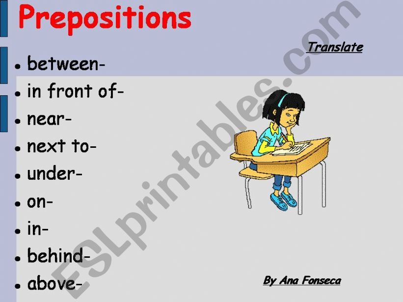 prepositions of place powerpoint