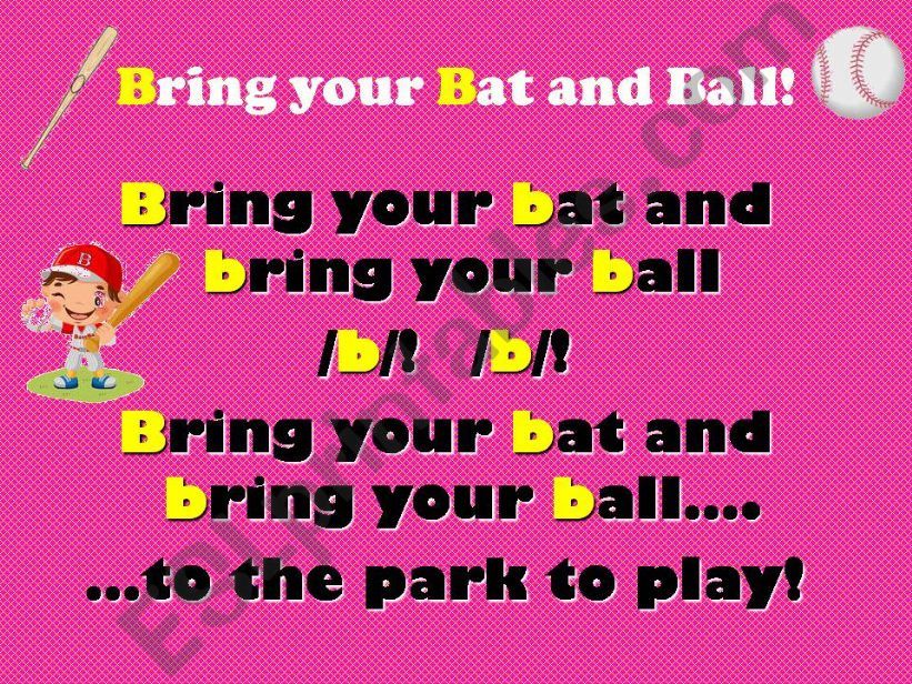 Bring Your Bat and Ball powerpoint