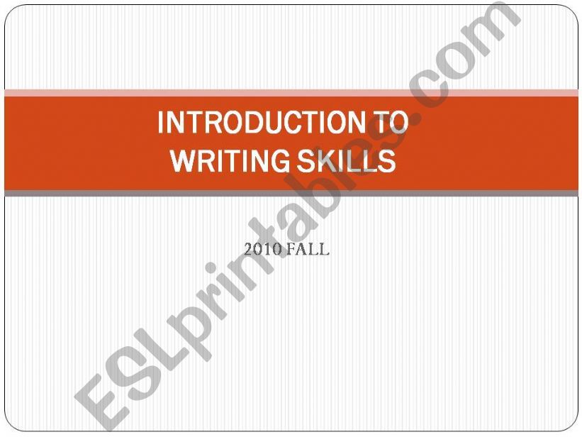 Introduction to paragraph writing