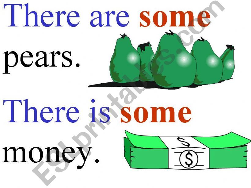 QUANTIFIERS: SOME - ANY WITH THERE IS - THERE ARE