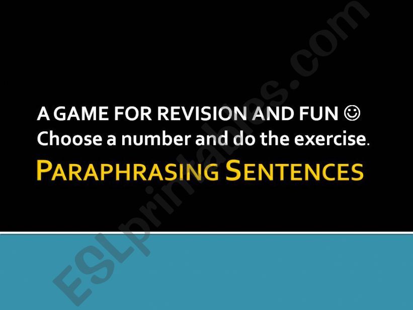 Paraphrasing Sentences powerpoint