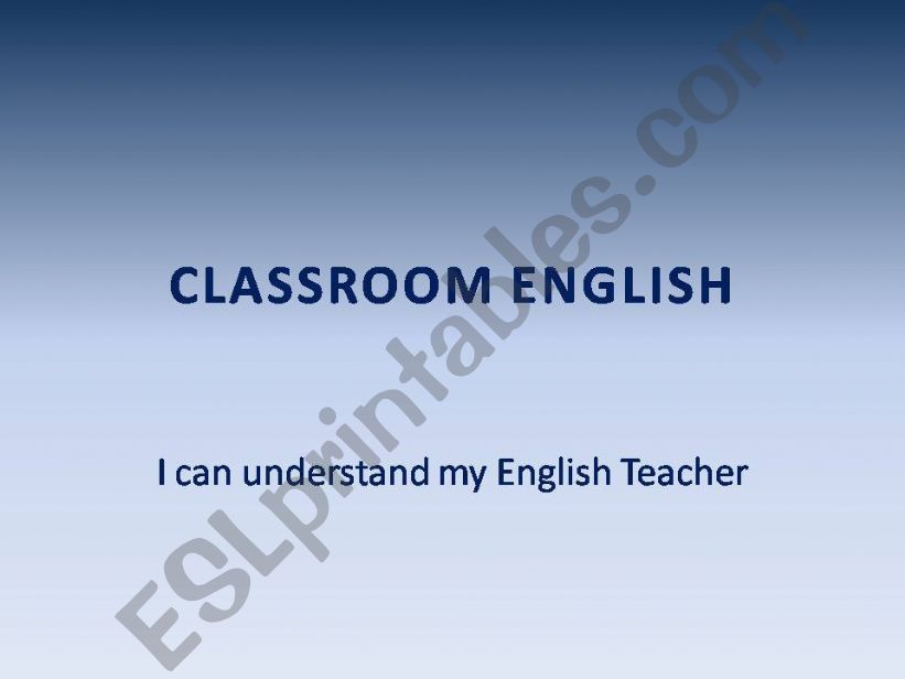 Classroom English powerpoint