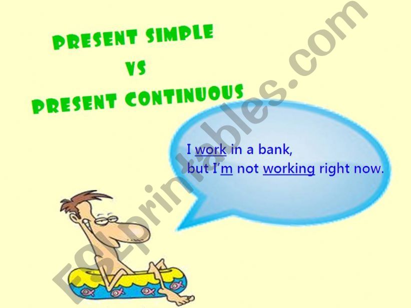 PRESENT SIMPLE VS PRESENT CONTINUOUS - animated