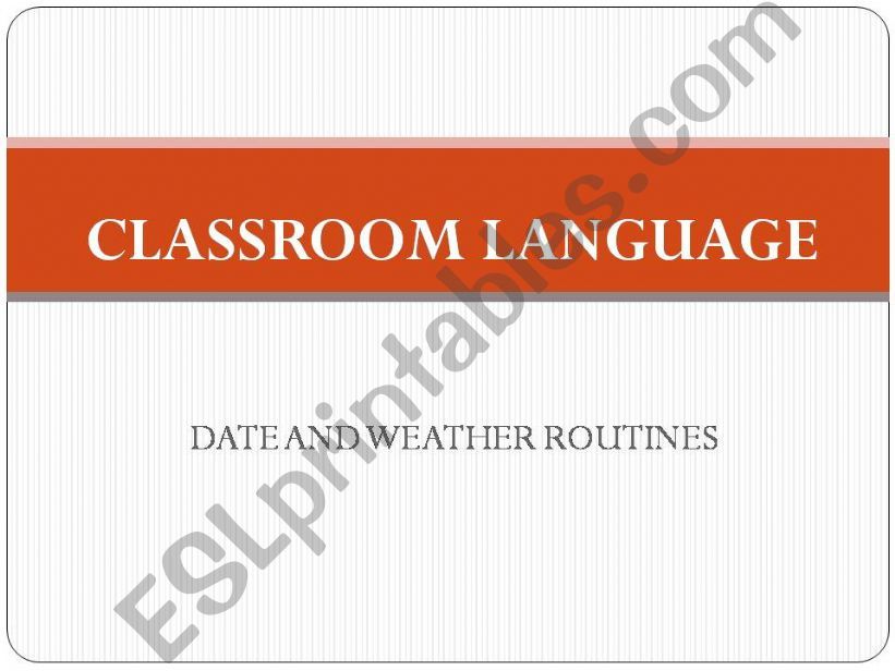 Date and Weather Routines powerpoint