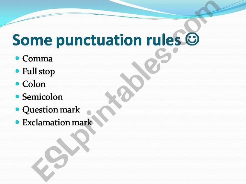 Some punctuation rules powerpoint