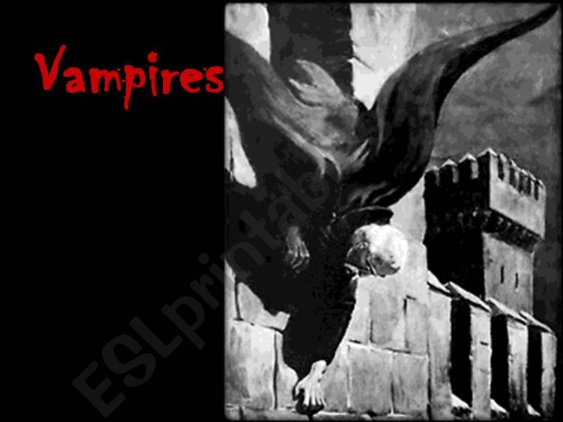 present simple with vampires. powerpoint