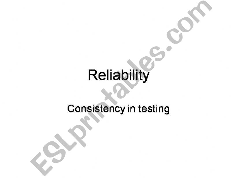 reliability powerpoint