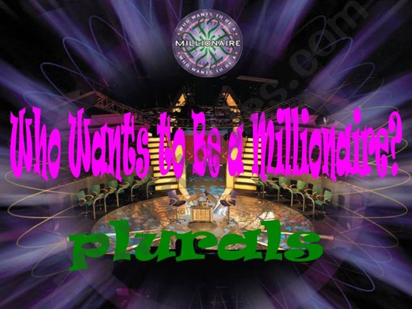 who wants to be a millionaire-plurals/game