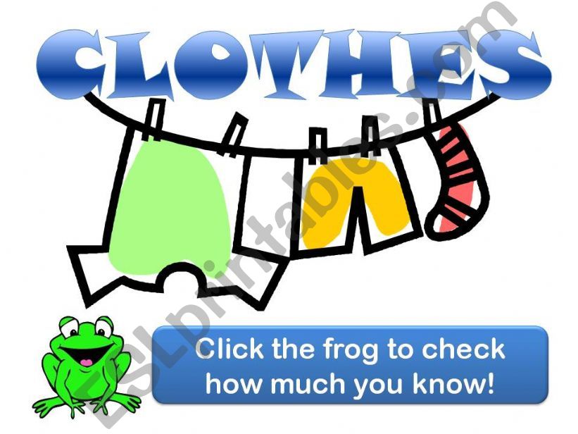 CLOTHES - game with leaping frogs (20 slides)