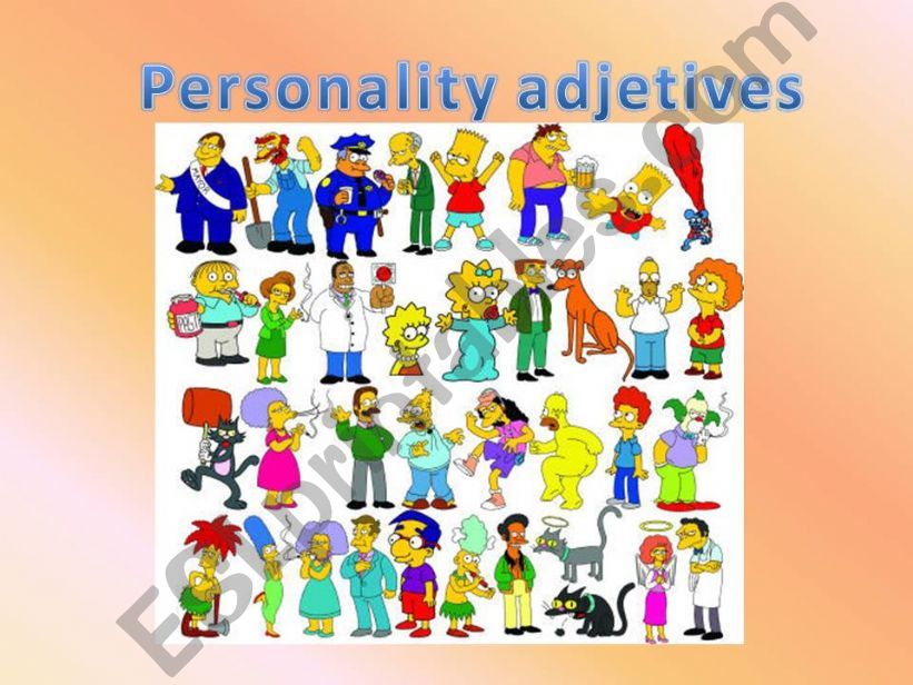 Personality Adjectives powerpoint