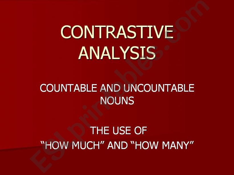 countable and uncountable nouns/ how much and how many