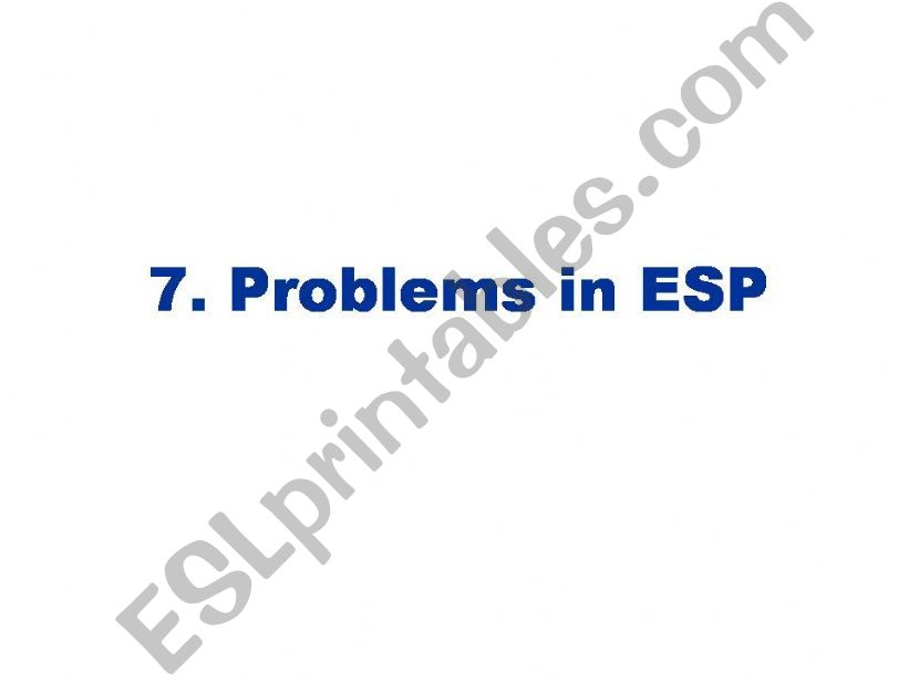 Problems in teaching ESP powerpoint