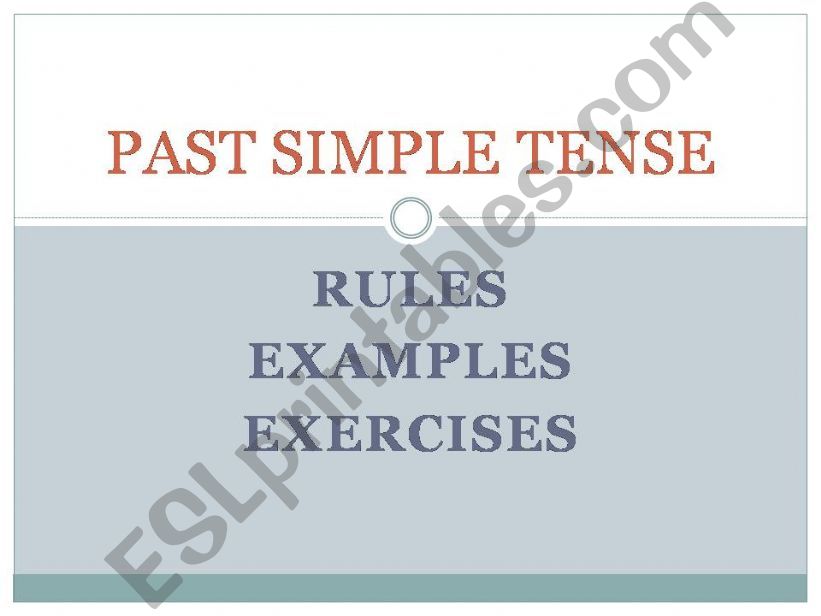 Past Simple tense powerpoint