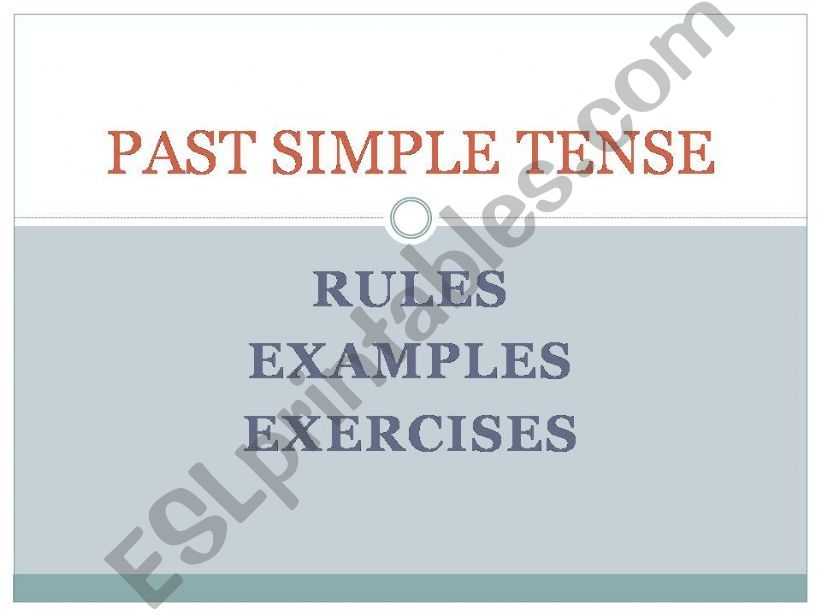 Past Simple tense powerpoint