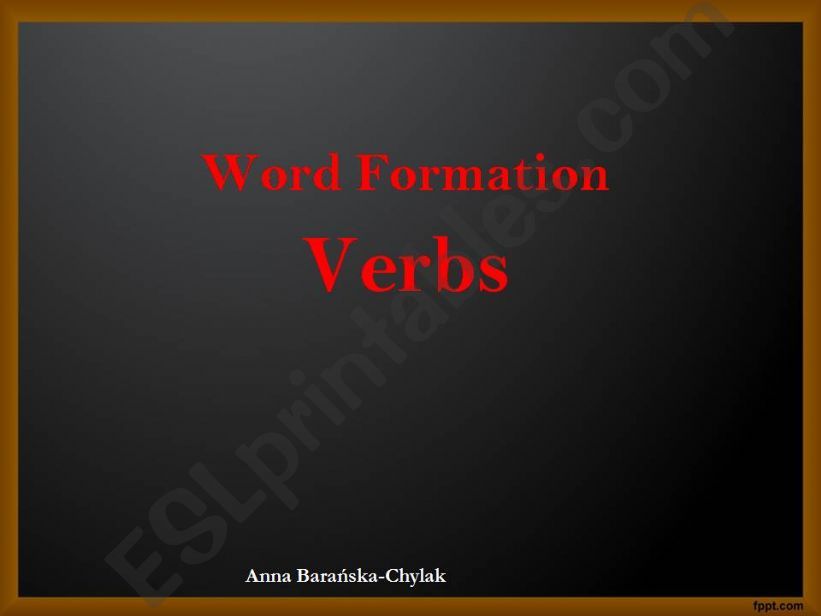 Word formation - verbs powerpoint