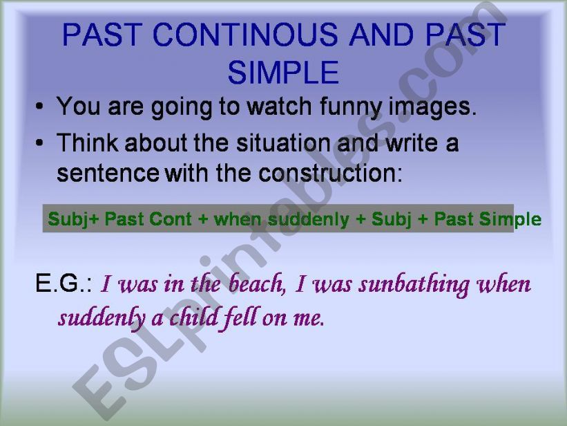 Activity to practice the Past Continous vs the Past Simple