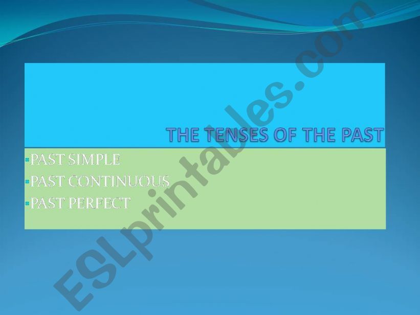 THE TENSES OF THE PAST powerpoint