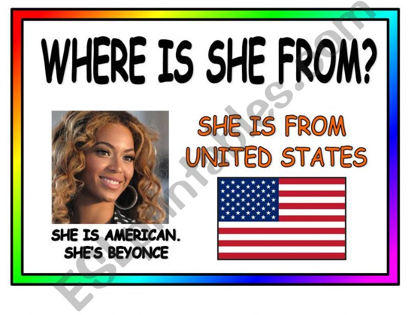 WHERE IS SHE FROM? powerpoint