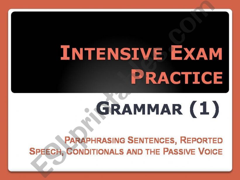 Intensive Exam Practice: Grammar(1)