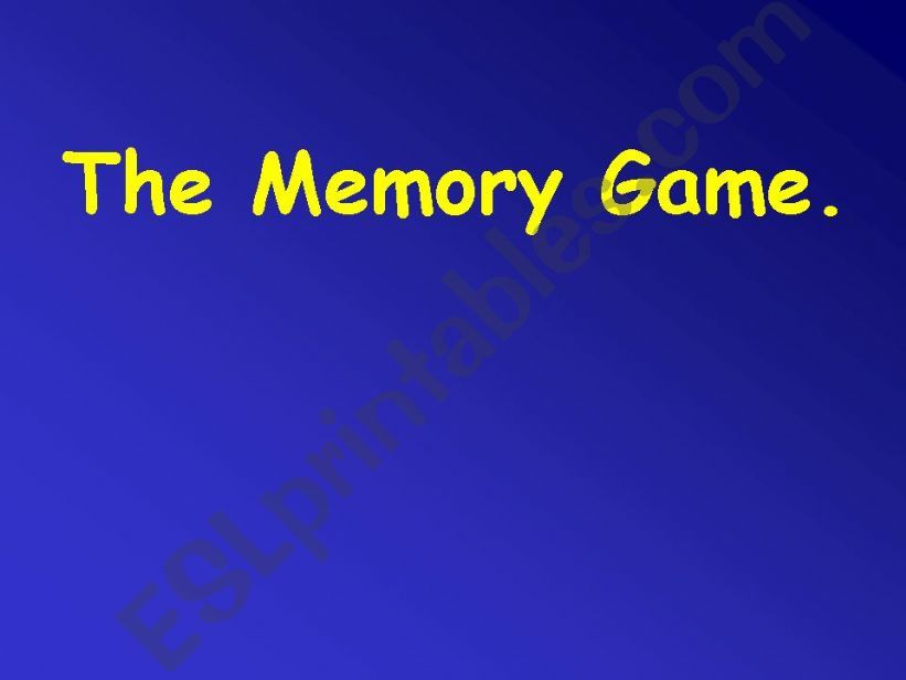 The Memory Game powerpoint